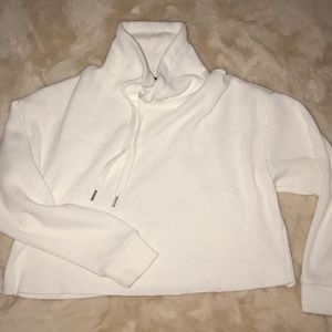 White Crop Top Hoodie